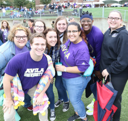 Students and alumni gathered for Homecoming game at Avila University.