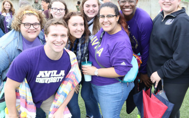 Students and alumni gathered for Homecoming game at Avila University.