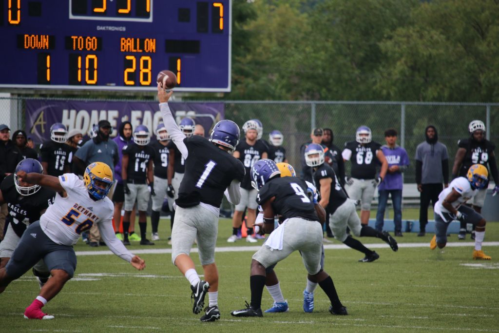 Avila quarterback throwing downfield