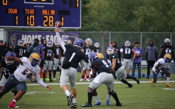 Avila quarterback throwing downfield