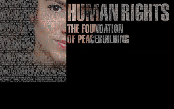 Peacebuilding Conference Logo with text "Human Rights: The Foundation of Peacekeeping"