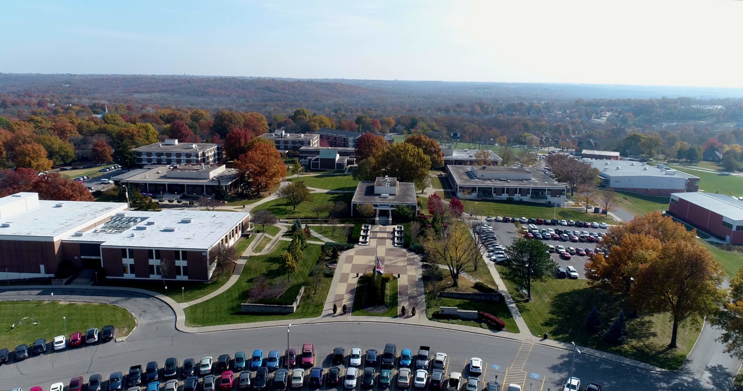 Aerial view of campus from the northside looking south.