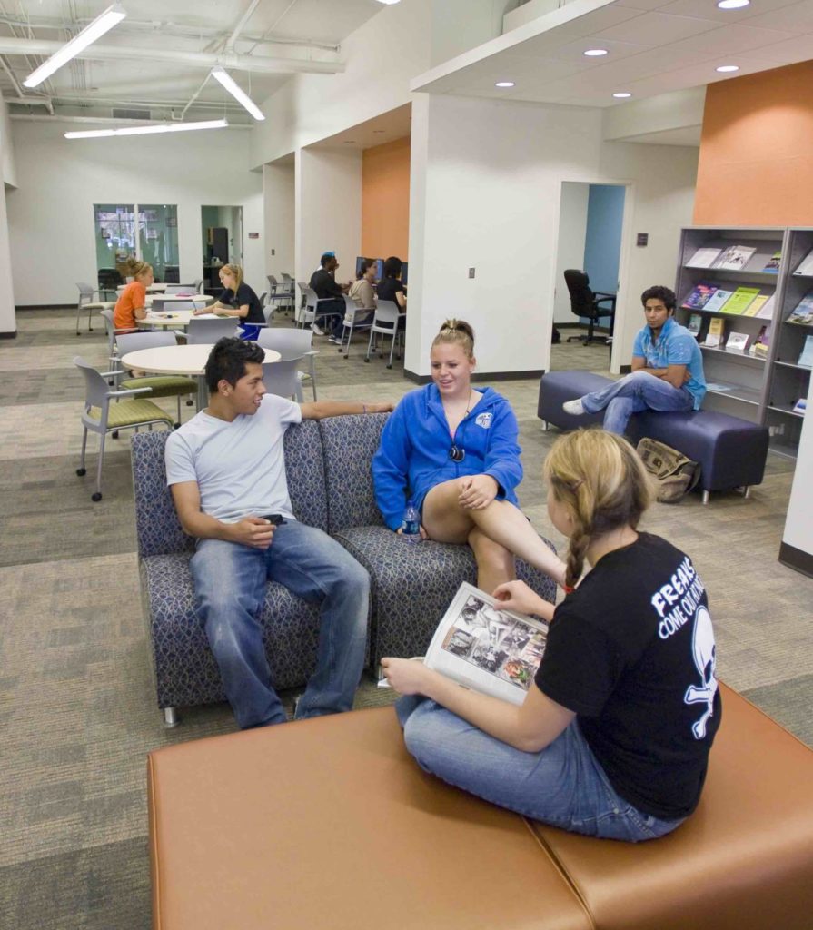 Students lounging in Hodes Center