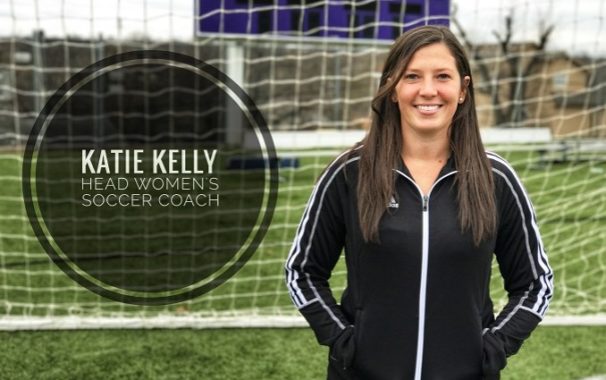Katie Kelly Poses in front of soccer net