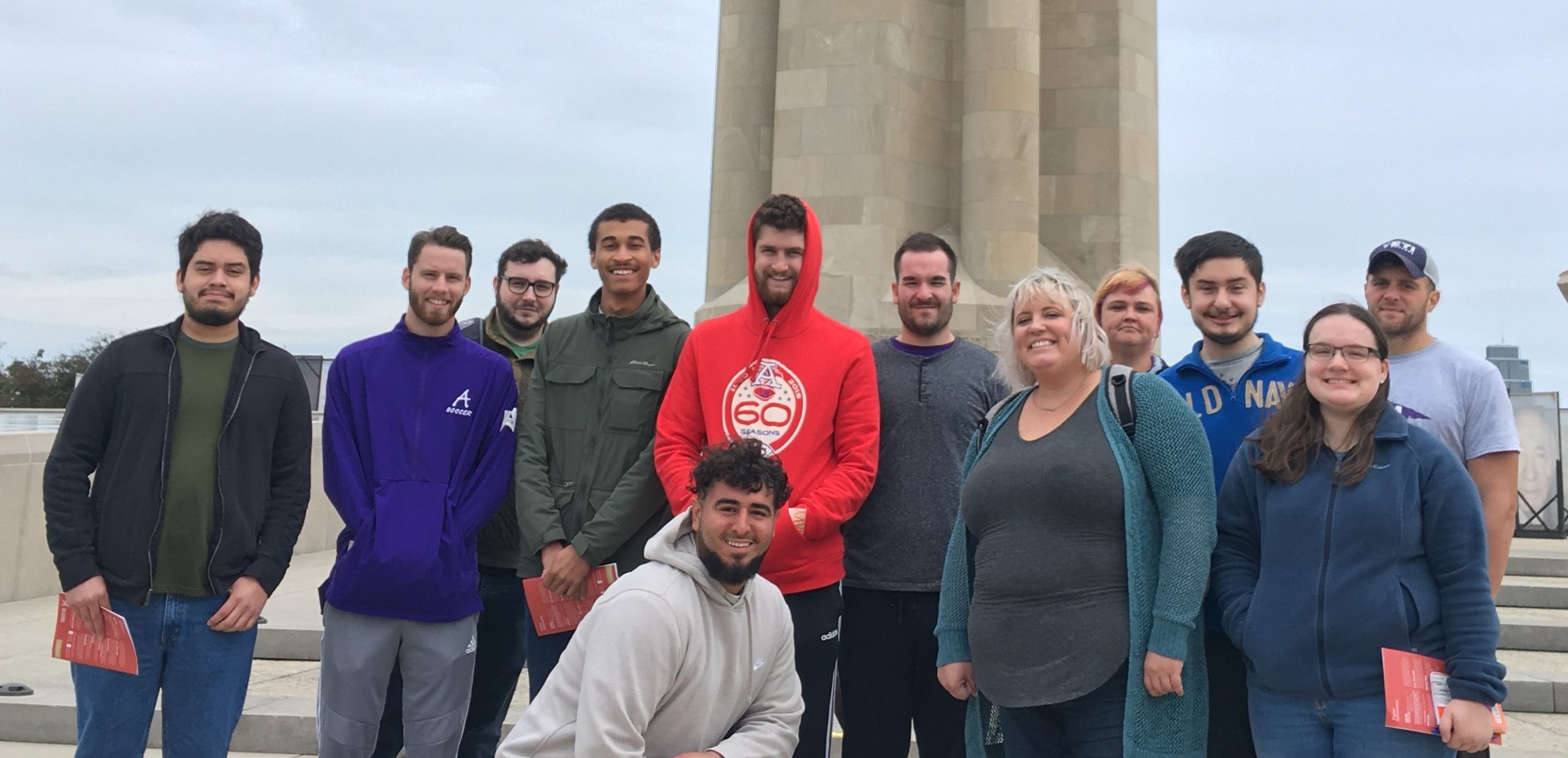 Group of history students on field trip to WWI Museum