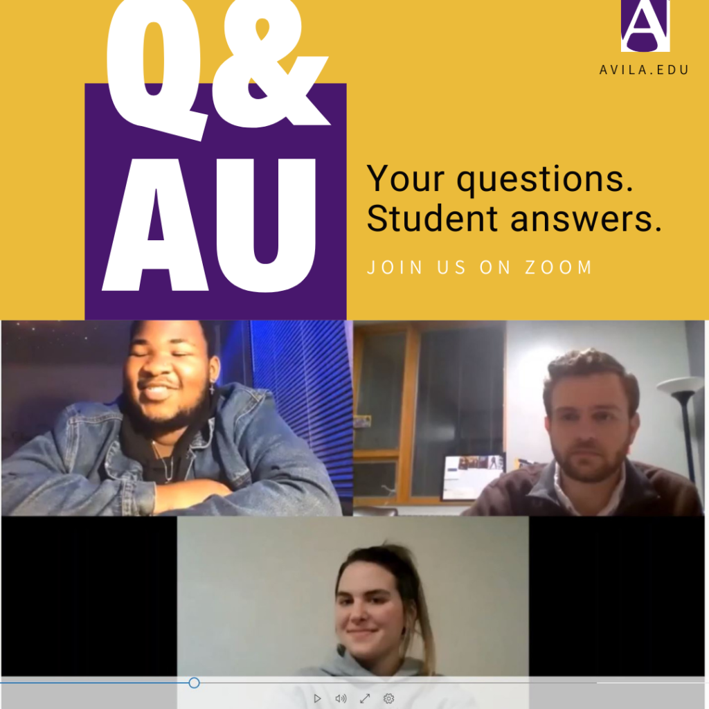 Q and AU. Your questions. Student answers. Zoom with us.