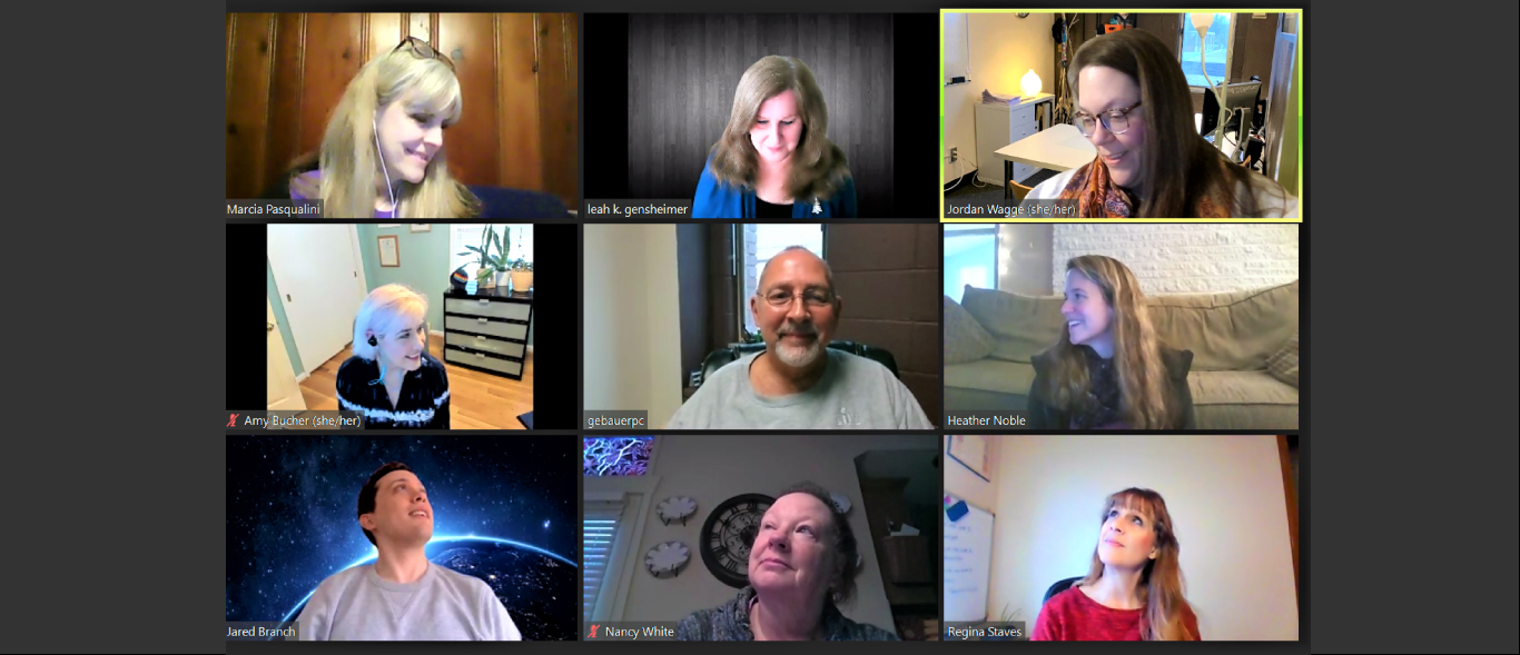 Faculty and staff of the psychology and cognitive science department on a zoom call