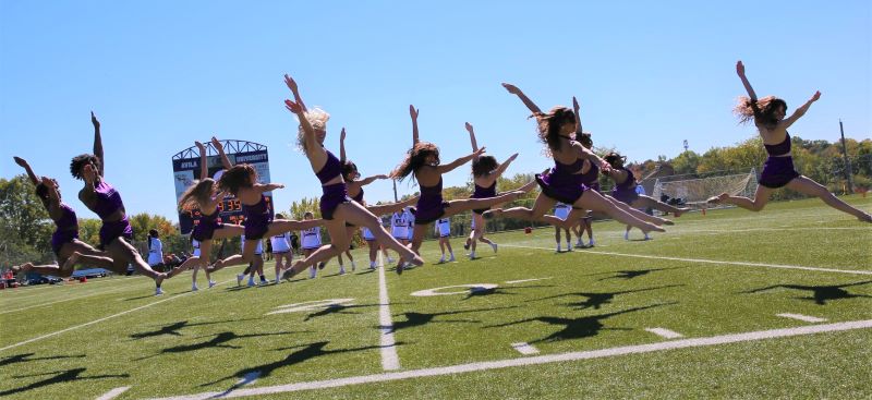 Avila dance team on the football field