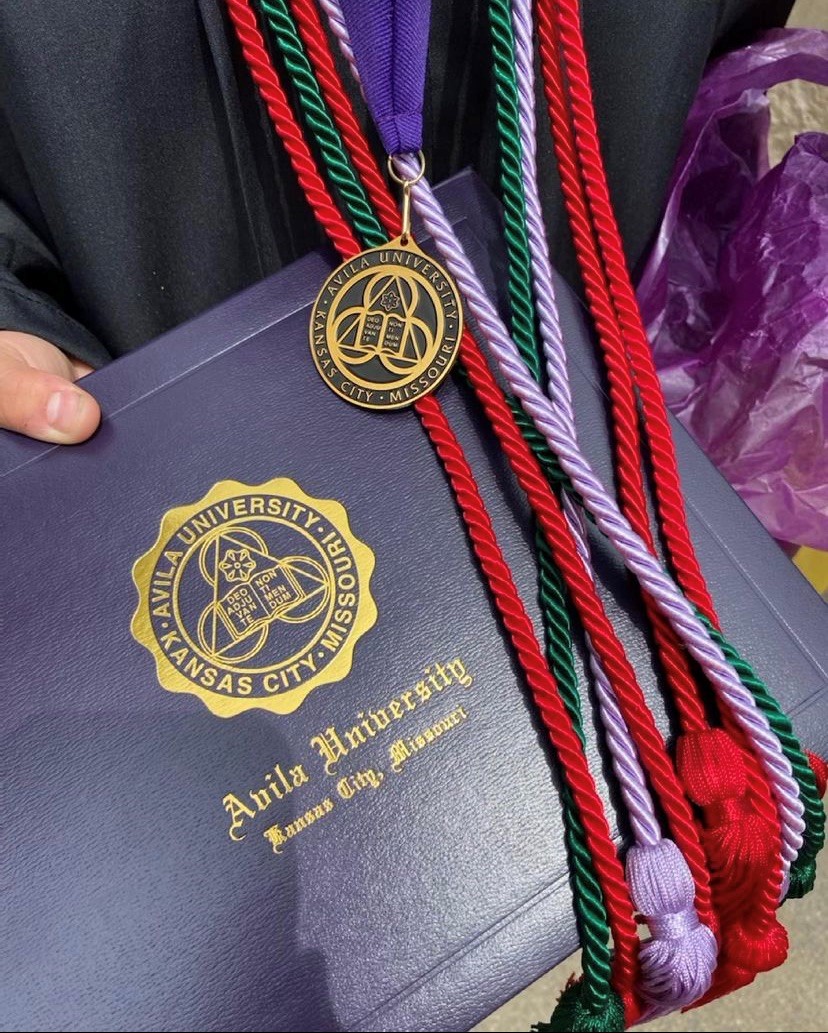 Graduation diploma from Avila University