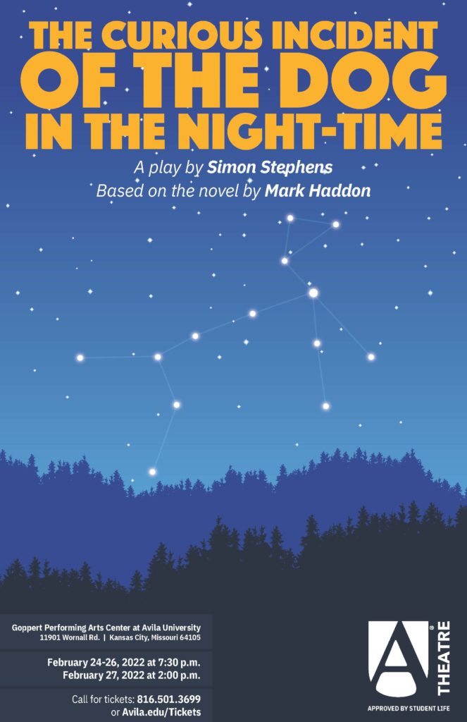 Poster for the curious incident of the dog in the night-time by Simon Stephens