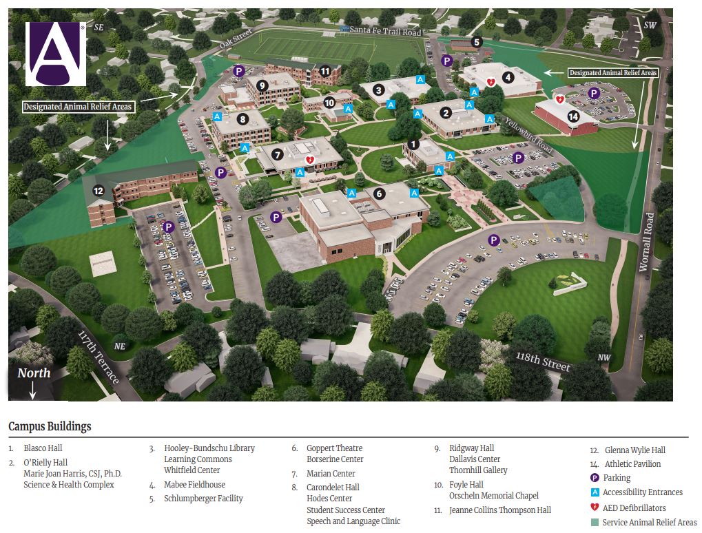 Avila campus map