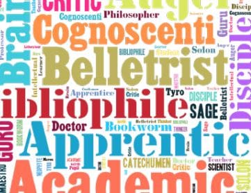 Bright words about learning on a white background