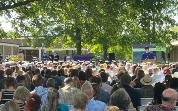 Avila graduation outside in the quad on campus