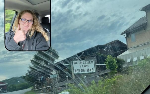 Morgan Pettlon in her car arriving at Bethlehem Farm.