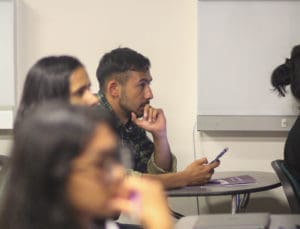 a group of people paying close attention to the lesson