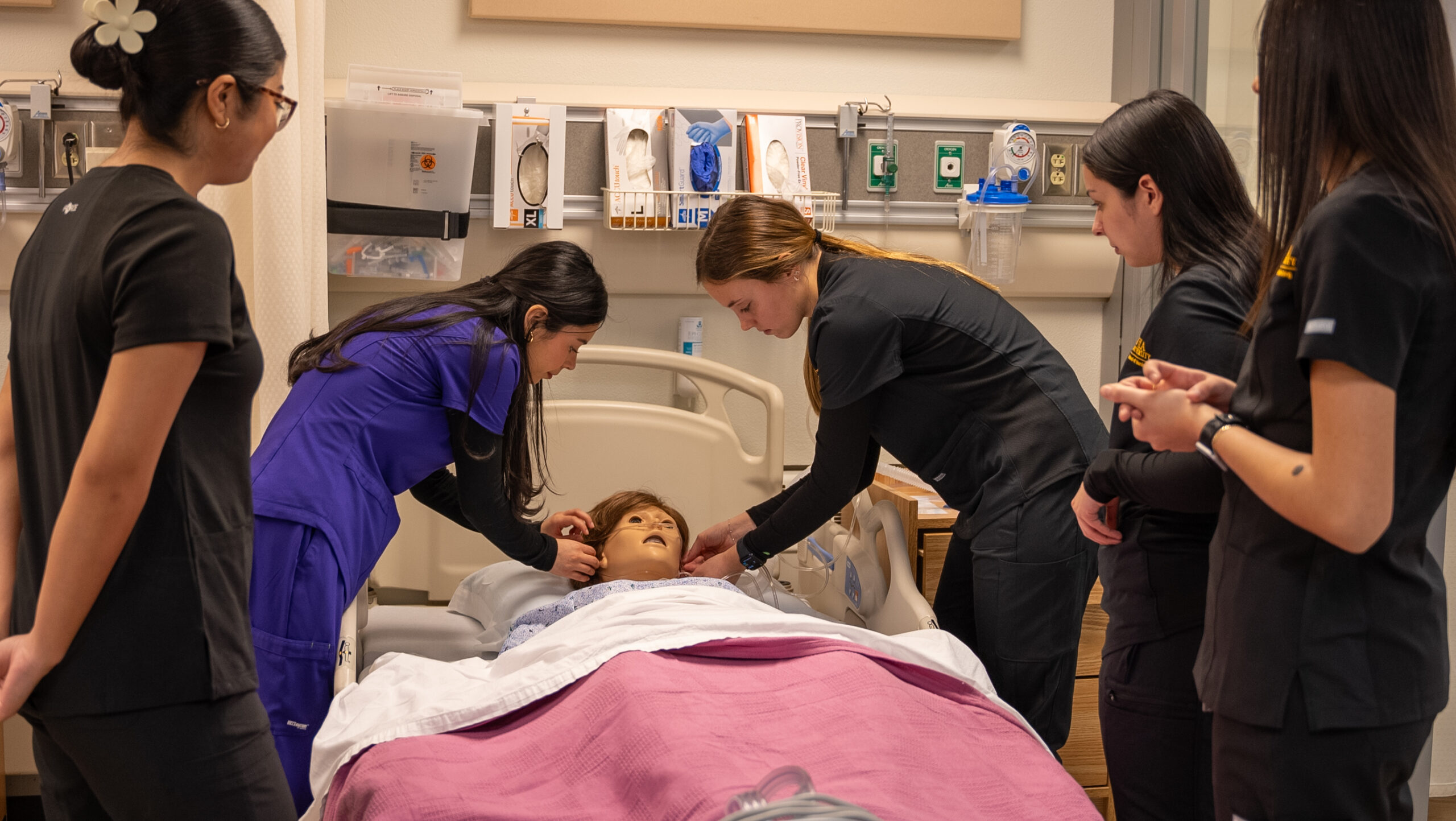 Students are oerforming clinical trails