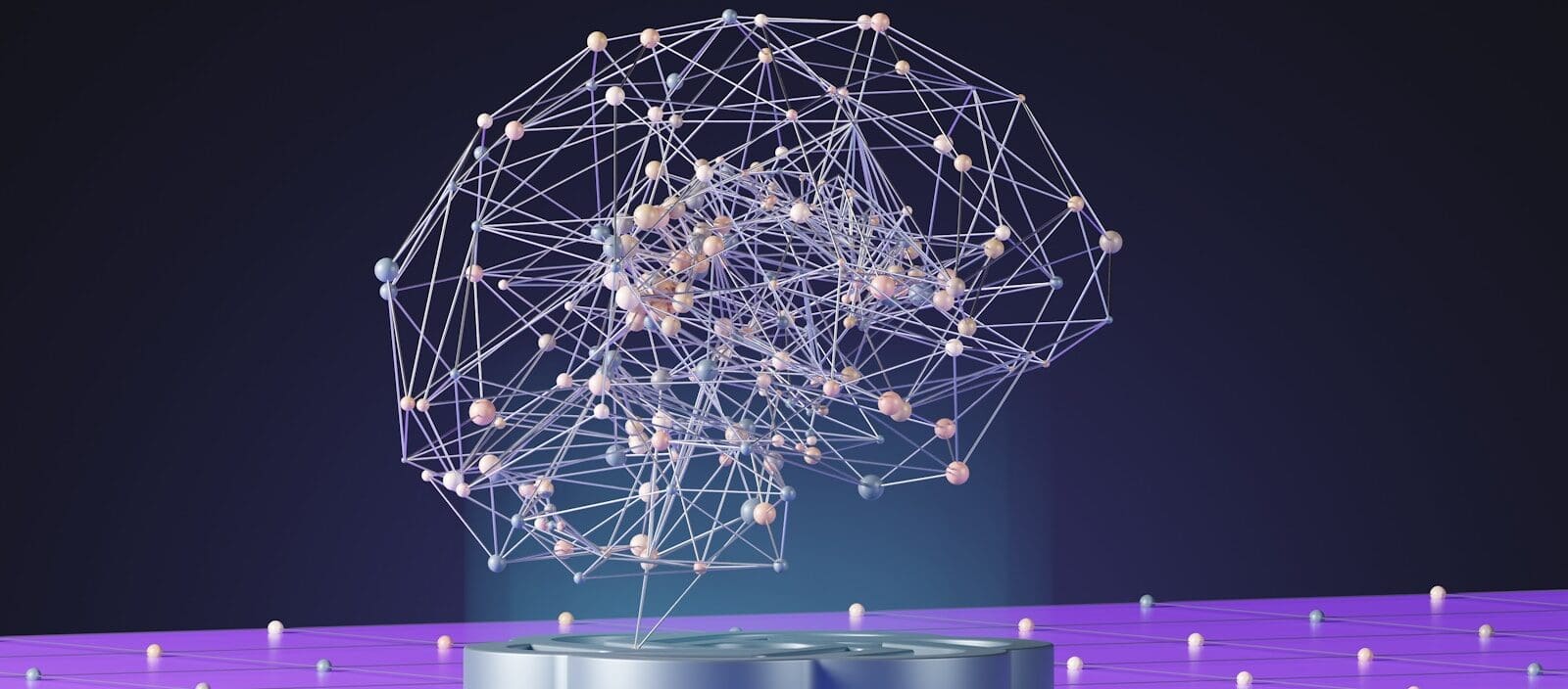 an abstract image of a sphere with dots and lines